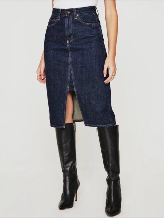 Ag Adriano Goldschmied Dresses & Skirts - AG Adriano Goldschmied Haruko Dark Indigo Denim Midi Skirt